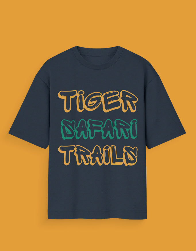 "Tiger Safari Trails" Graphic Oversized TShirt
