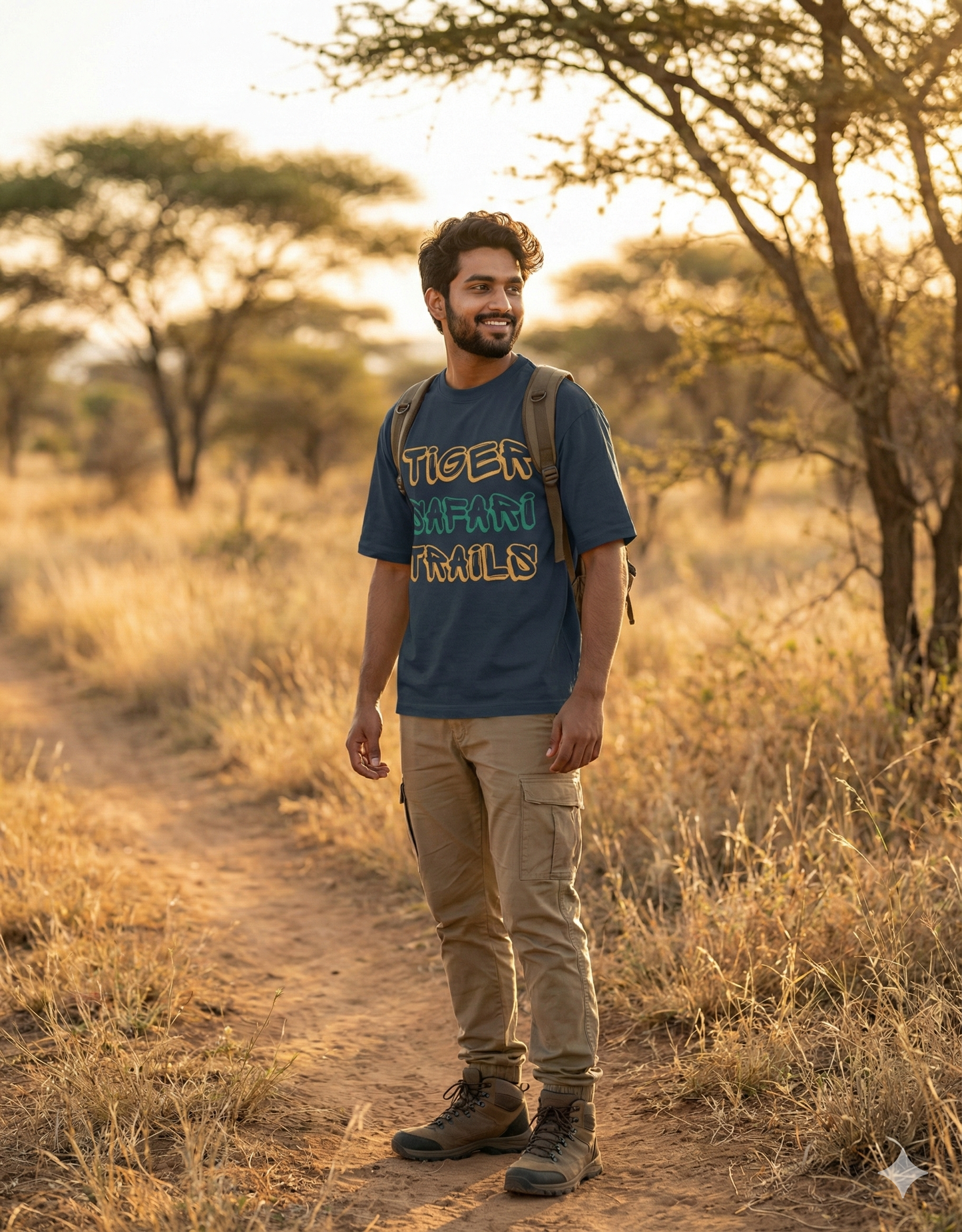 "Tiger Safari Trails" Graphic Oversized TShirt