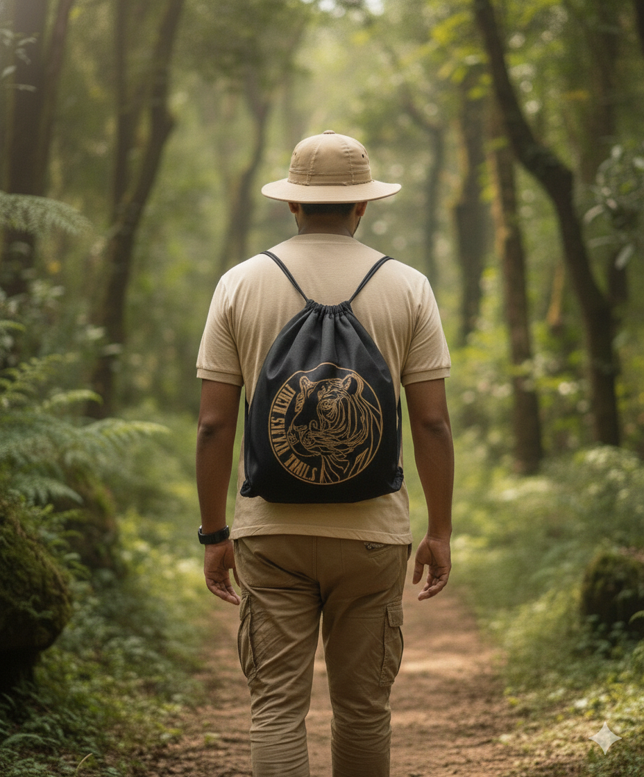 Tiger Safari Soul Drawstring Bag